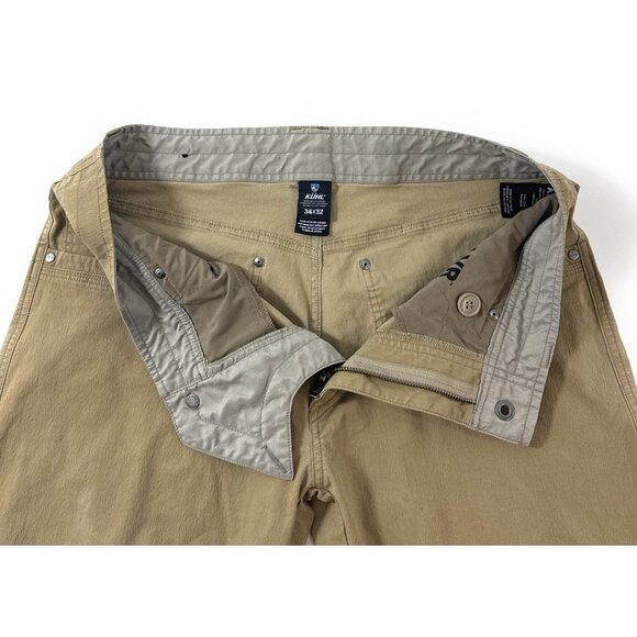 Kuhl Revolvr Pants Mens Vintage Patina Dye Outdoor Hiking Work Size 34x30 Khaki - Picture 4 of 14